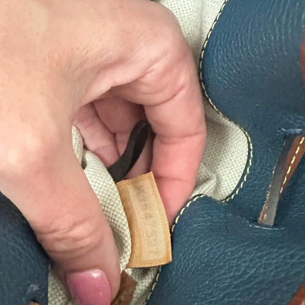 Dooney & Bourke Teal Pebble Leather Drawstring Shoulder Bag and Wallet